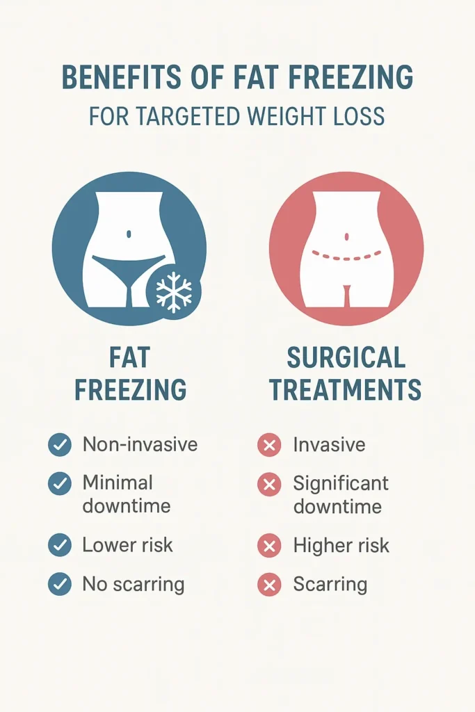 graphic showing the benefits of fat freezing Cambridgeshire