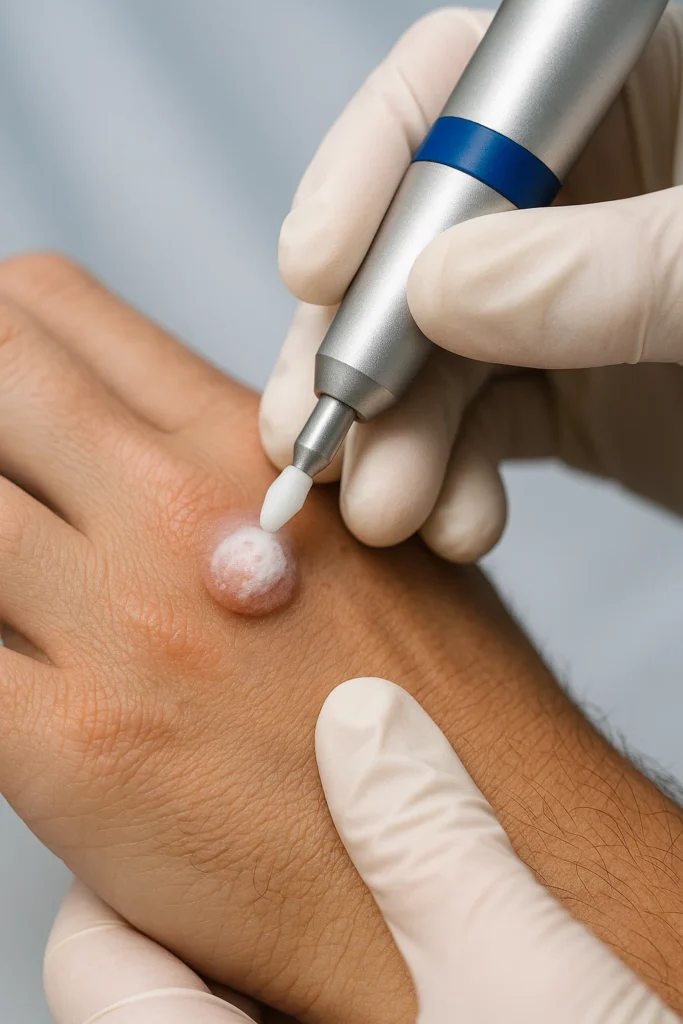 example of wart removal Cambridgeshire using cryopen